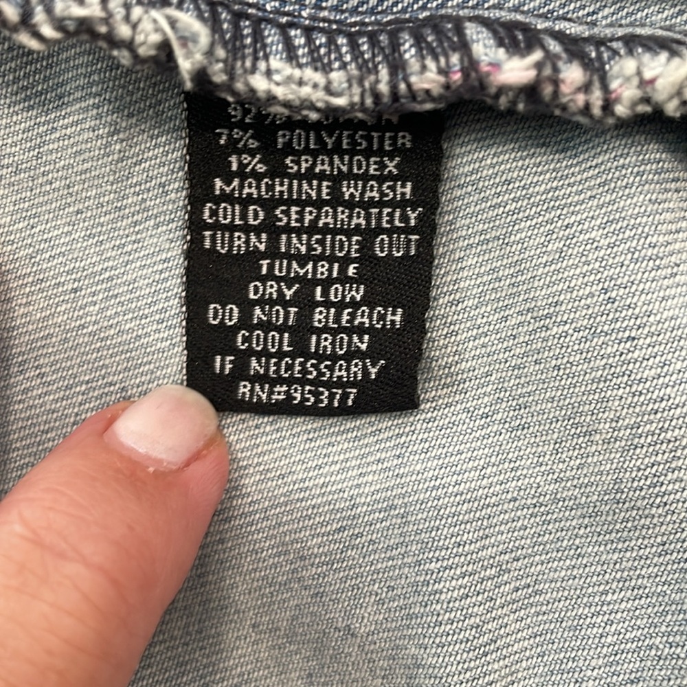 Sanctuary Light Blue Distressed Stretch Denim Jean Jacket XS - Picture 6 of 7